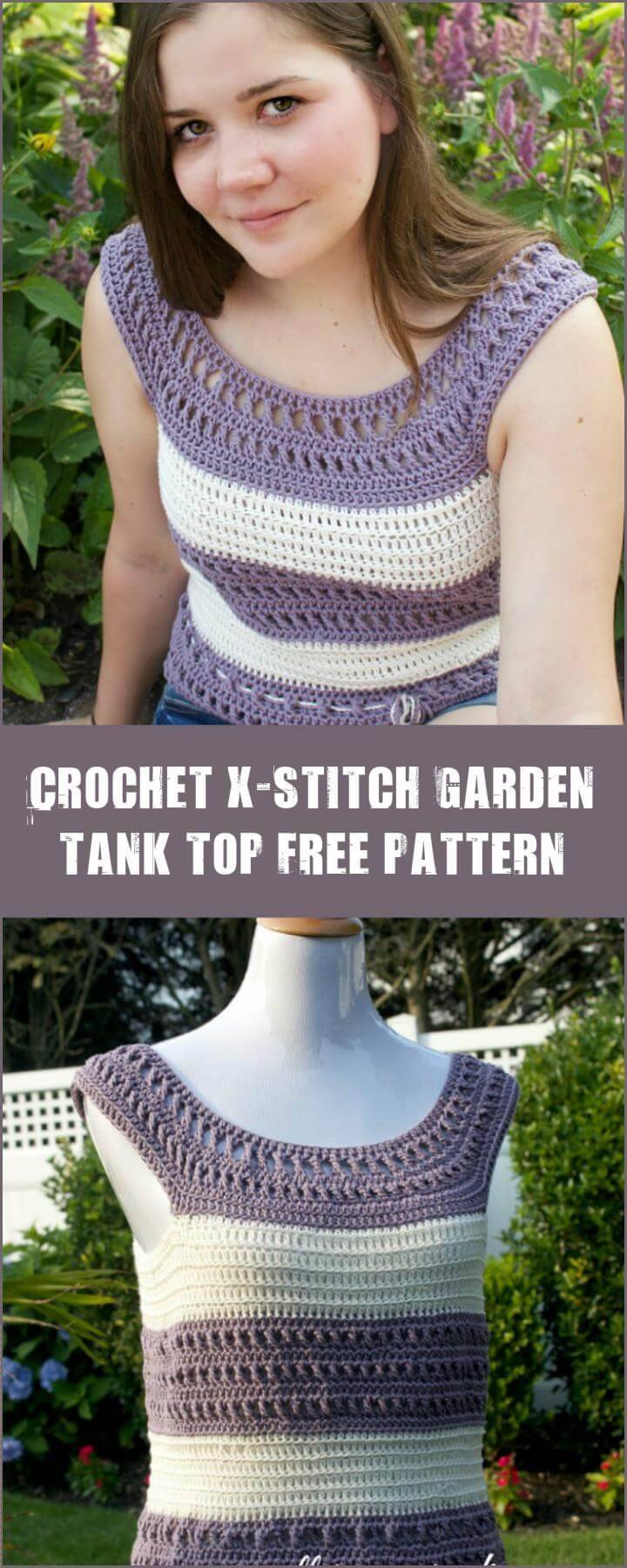 Crochet X-Stitch Garden Tank Top Free Pattern